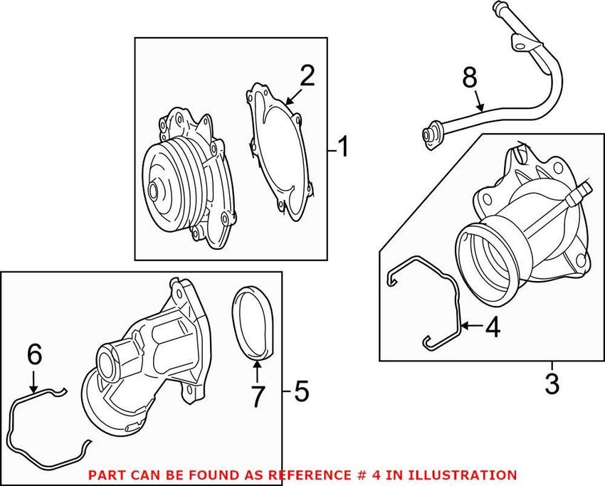 Mercedes Engine Coolant Thermostat Housing Clip 0009930802